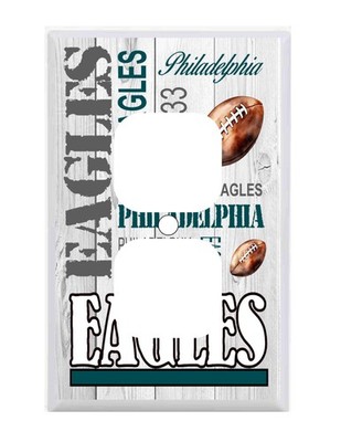 Philadelphia Eagles Subway Art Standard Wall Outlet Cover NFL football mens gift