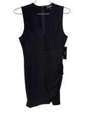 Lulus Mini Dress Size Small Cocktail Hour Sleeveless Tulip Solid Black Party NEW