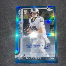 2025 Topps Chrome Football Kyle McCord Auto RC /199 Aqua Green Color Match