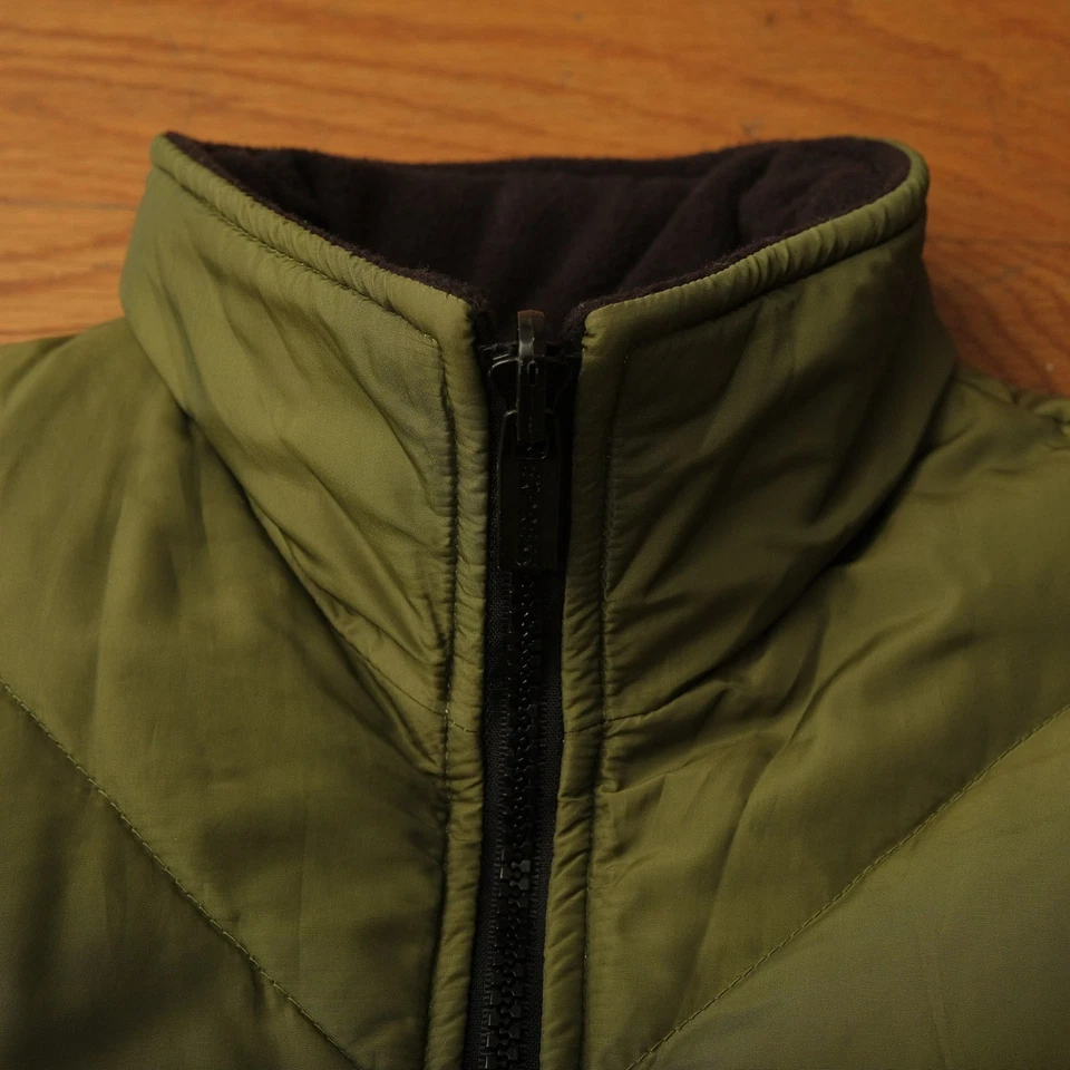 Chaleco acolchado reversible Express para mujer verde negro polar cremallera completa talla S acolchado Foto 3 de 4