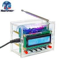 87-108MHz Digital FM Radio Kit LCD Display Soldering Practice DIY Radio Kit Case