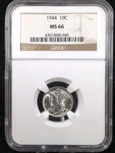 1944 10C Mercury Dime NGC MS 66 White #7051