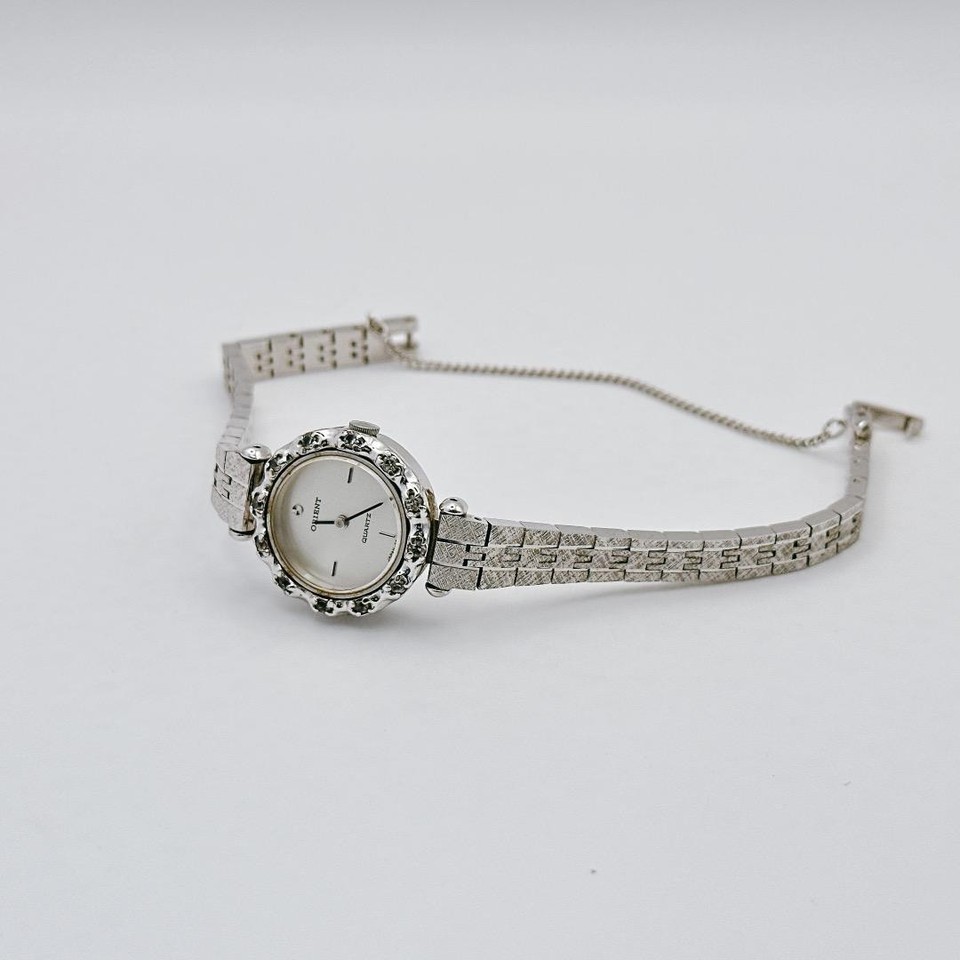 Vintage ORIENT Bracelet Watch Bangle Silver Stone Excellent | eBay