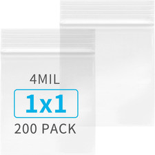 200PCS 1 x 1 Inch Clear Plastic Zip Bags 4 Mil Small Resealable Bags