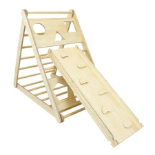 XL Wooden Triangle Climber with Reversible Climbing Ramp/Slide for Kids Toddlers