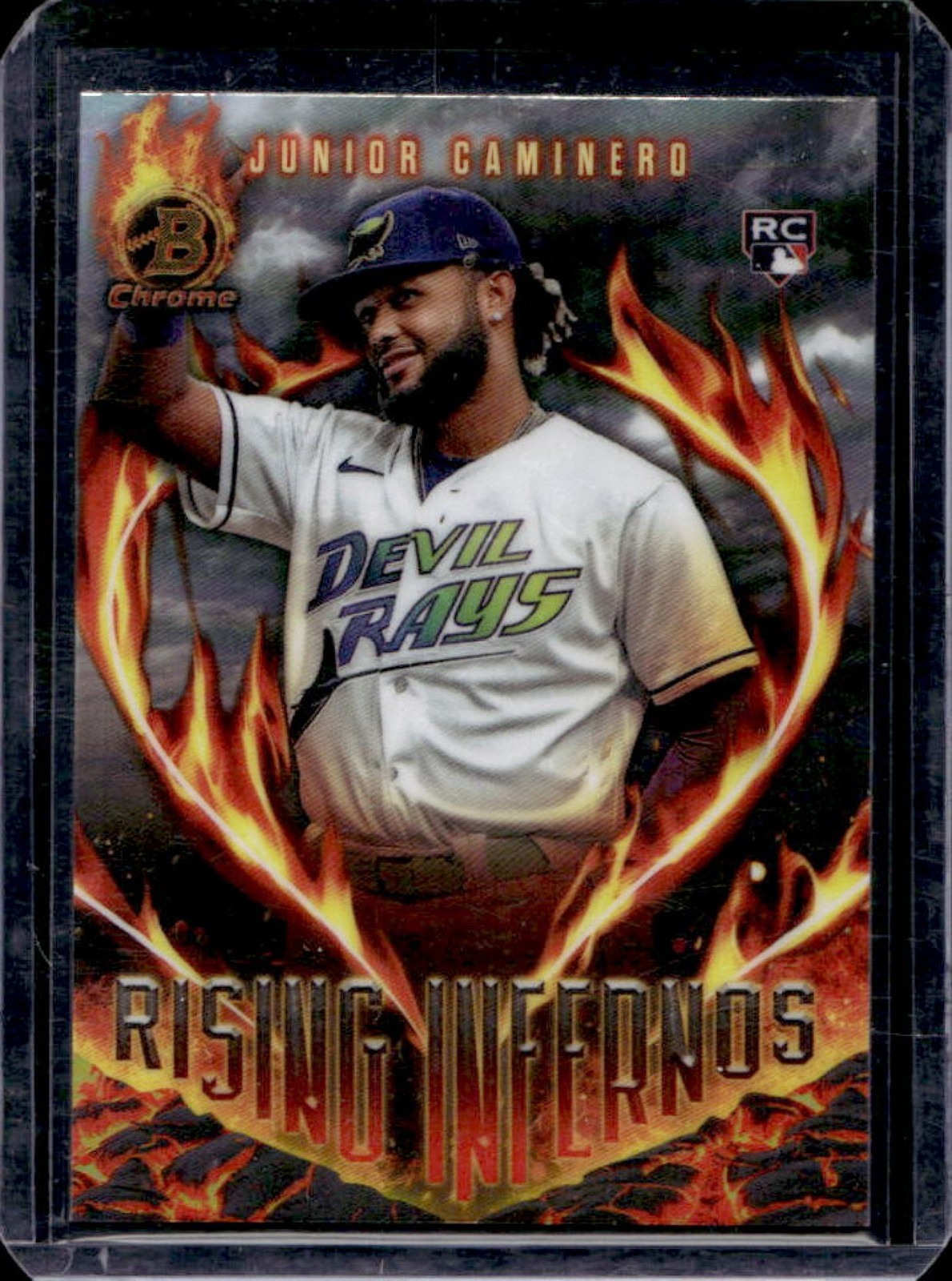 2024 Bowman Junior Caminero Rising Infernos Chrome RC Rookie #RI-6 Rays