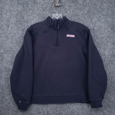 Vineyard Vines Sweater Boys XL Blue Long Sleeve 1/4 Zip Mock Neck Pullover