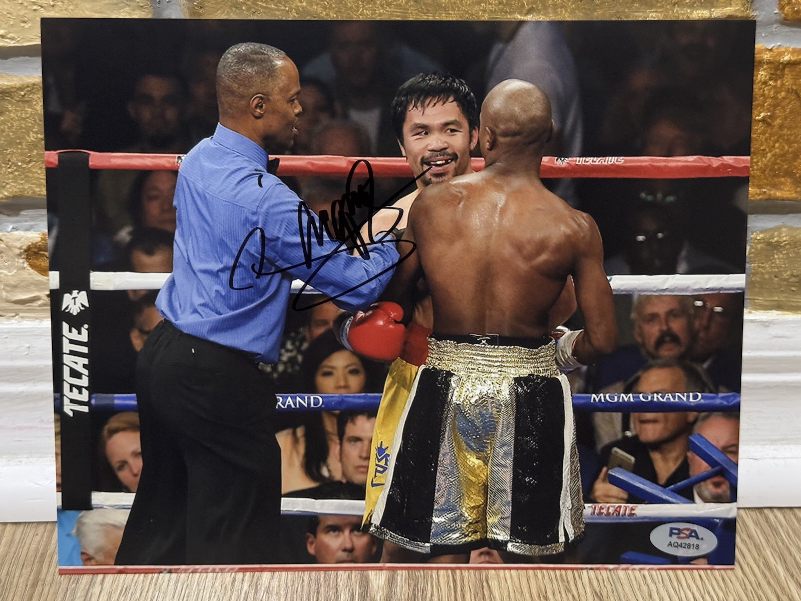 MANNY PACQUIAO SIGNED AUTO 8x10 BOXING PHOTO Floyd Mayweather PSA AUTHENTIC 290