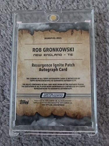 Rob Gronkowski Playwr Worn 2023 Topps Composite Patch Auto /15 - Picture 2 of 2