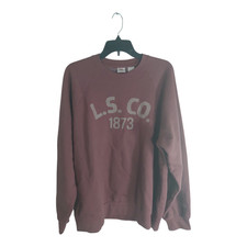 Levi's Men's Crewneck Fleece Pullover Sweatshirt Size Large L - Light Burgundy