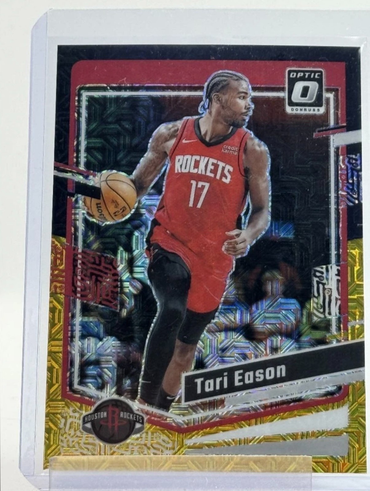 2023-24 Panini Donruss Optic Balck/Gold Tari Eason /8 #123 Houston Rockets