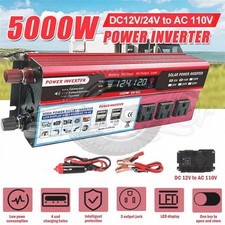 Car Power Inverter DC 12V To AC 110V modified Sine Wave Solar Converter 4 USB US