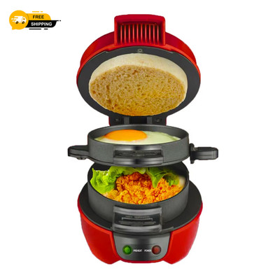 Tragbarer Burger Sandwich Omelett Toaster Maschine Frühstück Sandwich Hamburger Mak
