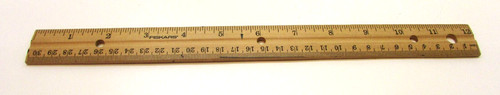 Old 1980's Fiskars Sewing Crafts Wood 12" Foot Vintage Binder Hole School Ruler