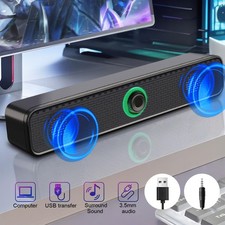 LED USB Powered Wired Sound Bar Computer Speakers Soundbar For PC Desktop Laptop