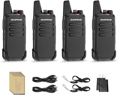 4 PACK Long Range 100 mile Walkie Talkie Two Way Radio Charge Headset Waterproof