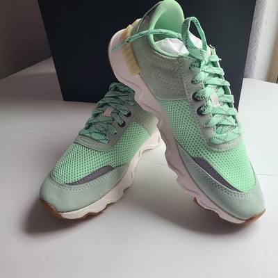 SOREL Kinetic Lite Lace Womens Size 9.5 Vivid Mint Green Suede Leather Mesh NEW