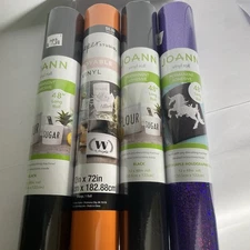 Lot of 4 Permanent & Removable Vinyl Rolls for Crafting Projects New In Package