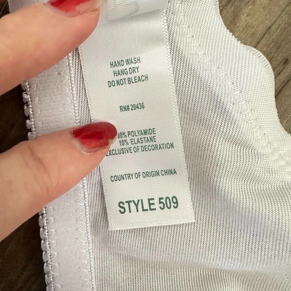 Carnival 36D Two Part Lace Unlined Underwire Minimizer Bra 509 White Adjustable - Image 4 of 4