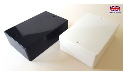 Kleines Hochglanz Kunststoff Projekt Box Gehäuse: 116 mm x 78 mm x 37 mm MADE IN BRITAIN