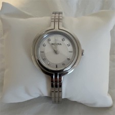 Bulova Women s Dress Quartz Watch Silver Stainless Bracelet White Dial 30mm