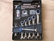 Powerbuilt SAE Standard Ratcheting Combination Wrenches with Case 