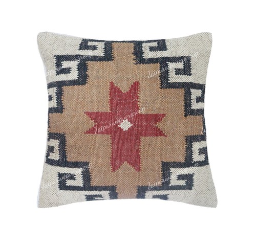 Juego de 5 fundas de almohada de yute de diseño de 45x45 cm funda de cojín de banco multicolor - Imagen 16 de 19