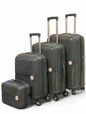 4 Piece Hard Shell Luggage Suitcase Set PP Expandable Handle Inbuilt Lock Grey