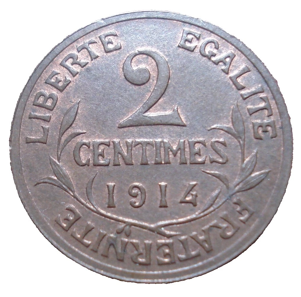 Bronze 1914 Year French Coins