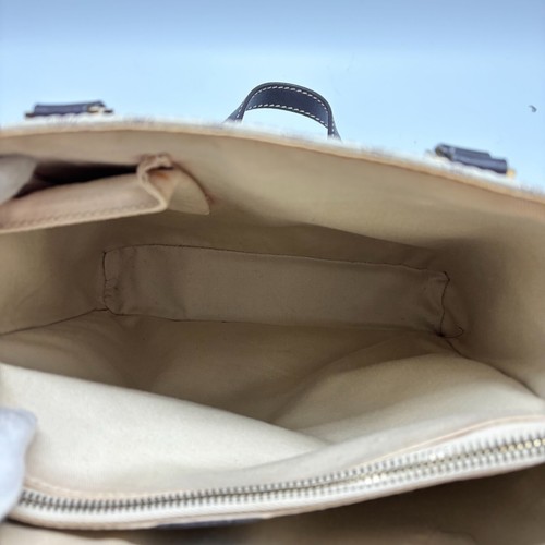 CELINE Macadam Tote Bag PVC Leather White Brown Vintage #327 - Picture 18 of 24