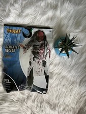 DEMENTED ZOMBIE DOCTOR HALLOWEEN LAB COAT COSTUME MASK CHILD BOYS LARGE 10-12