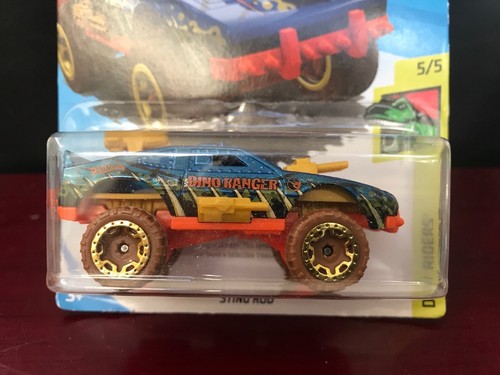 2019 Hot Wheels TREASURE HUNT 3/5 HW DINO RIDERS BLUE STING ROD II NIP NEW - Bild 1 von 12