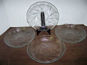 Vintage Arcoroc France Glass Plates Dishes 8 25 Textured Swirl X4 Ebay