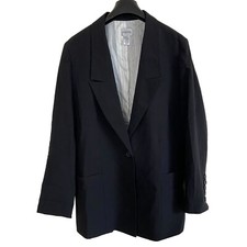 Chico's Blazer Womens Single Breasted 1 Button Black Double Pocket Size 2