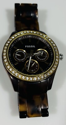Fossil Stella Watch Women 38mm Brown Dial Tortoise Case  display picture 1