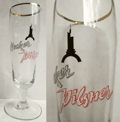 Altes Bierglas - Becker Pilsner Sankt Ingbert - facettiert Pilsglas Gold 0,25 l