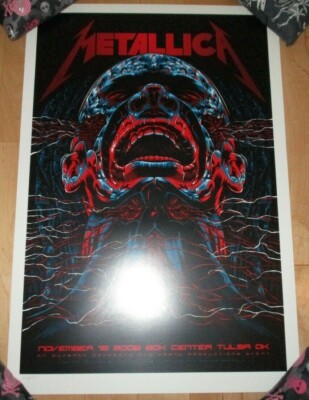 METALLICA concert gig poster TULSA 1-19-08 2008 Tour Ken Taylor H