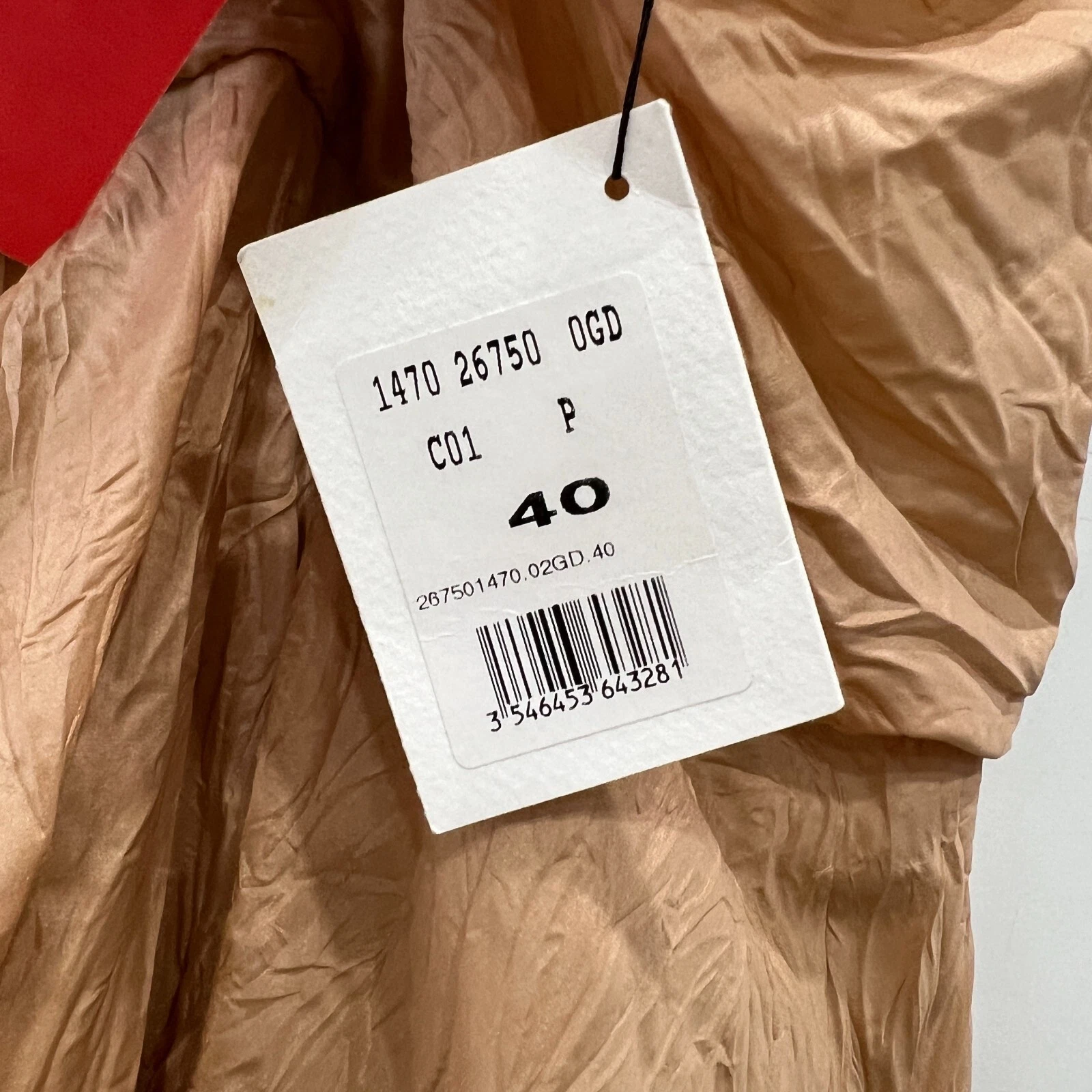 Abito increspato misto seta arancione polvere Celine nuovo con etichette $1229 taglia 4 IT 40