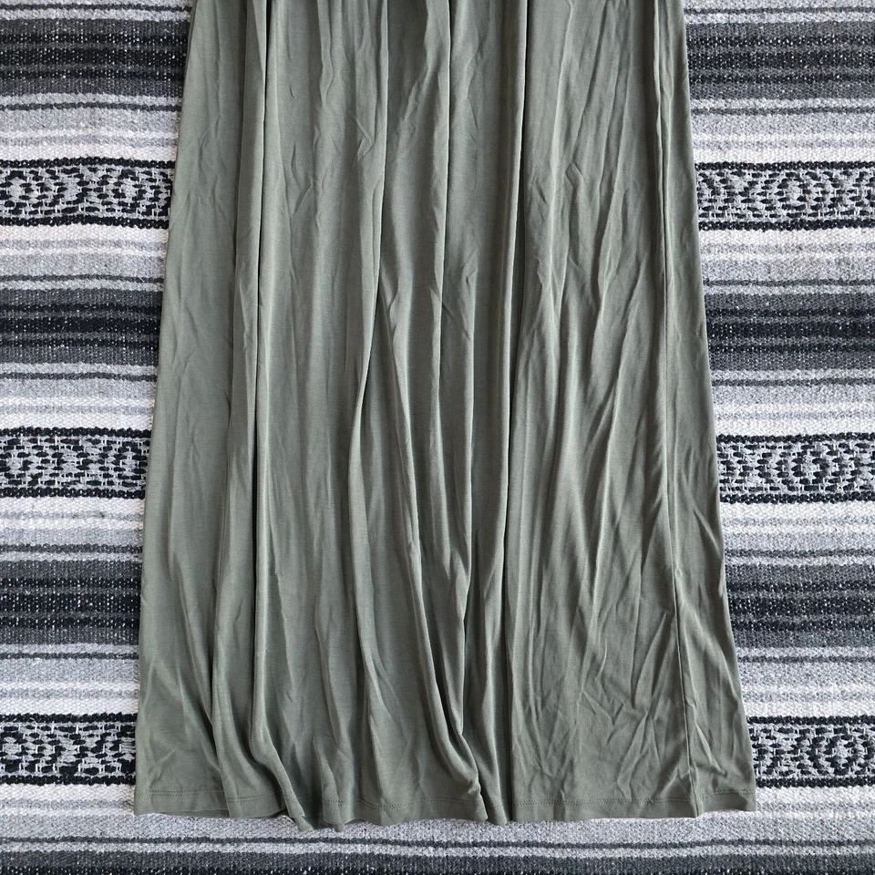 Ann Taylor LOFT Sz L Sleeveless Boat Neck Long Maxi Empire Waist Dress Green - Image 3 of 4