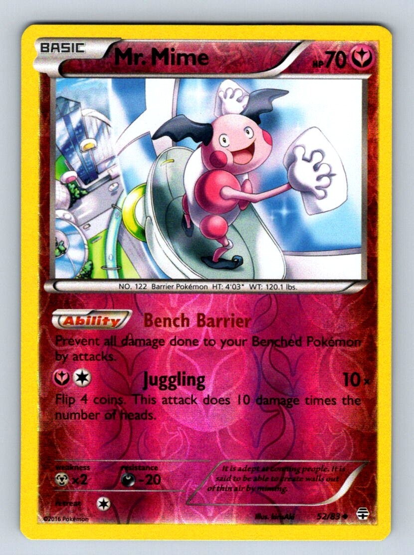 Pokemon Mr. Mime Reverse Holo XY Generations 52/83 LP