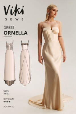 Vikisews Schnittmuster Ornella Kleid Damen UK 4-22