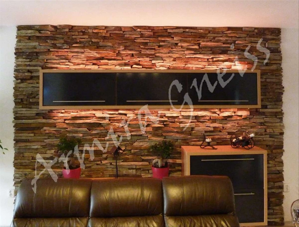 7m2 NATURSTEIN WANDVERBLENDER VERBLENDER RIEMCHEN KLINKER QUARZIT WANDSTEIN - Bild 2 von 4