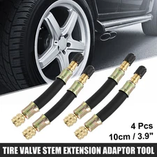 4pcs 3.9" Flexible Tire Valve Stem Extension Dual Extender Pipe Trailer RV Car