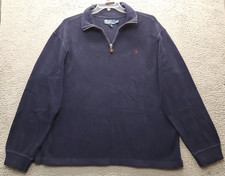 Polo by Ralph Lauren Sweater Men 2XL Navy Knit Long Sleeve Quarter Zip Pony Logo