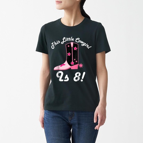 Kids 8th Birthday Cute Cowgirl 8 Year Old Girls Vintage T Shirt Men Women NEW - Picture 4 of 9