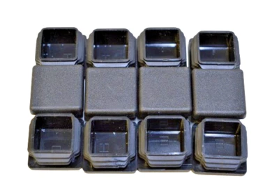 SAPPHIRE Square Plastic End Caps 25x25mm Blanking Plugs Tube Box Section Inserts Black