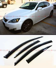 FOR 2006-2013 LEXUS IS250 IS350 IS-F VIP STYLE CLIP ON SMOKE TINTED WINDOW VISOR