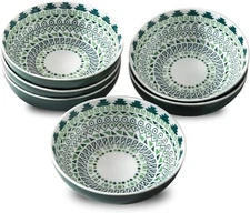 Ceramic Dipping Bowls Set of 6, Vintage Green 4oz Mini Appetizer Plates
