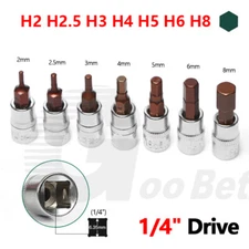 Impact Allen Key Hex Bit Socket Set 1/4" Drive H2 H2.5 H3 H4 H5 H6 H8 2mm to 8mm
