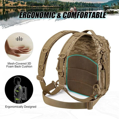 Fishing Tackle Backpack with Rod & Gear Holder, Lightweight Outdoor Water - Picture 32 of 36